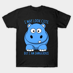 Cute Hippo T-shirt, I May Look Cute But I'm Dangerous, Animal Lover Gift, Hippo Lover Gift, Hippo Gift Shirt, Hippopotamus T-Shirt